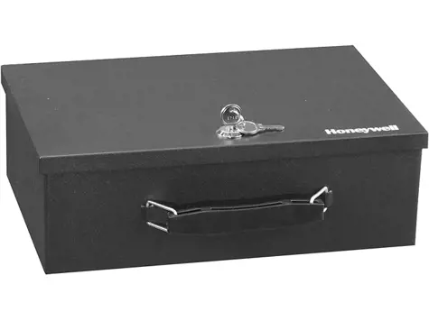 Caja de Seguridad Honeywell 6104 con Cerradura y Asa - Negro 8.7x12.7x4.2