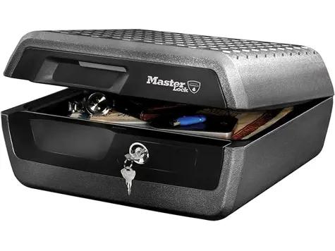 Master Lock LCFW30100: Caja Fuerte Portatil Ignifuga y Impermeable - Large, Llave, A4 Docs.