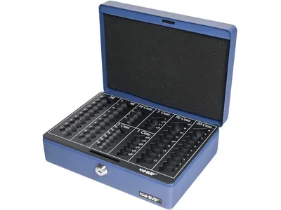 Caja de Caudales HMF 208-05 para Monedas 25x18x9cm, Azul